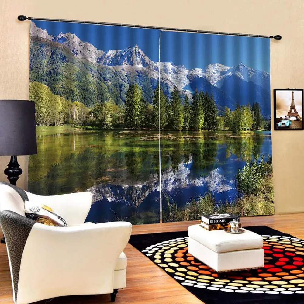 

nature scenery curtains Customized size Luxury Blackout 3D Window Curtains For Living Room Drapes Cortinas