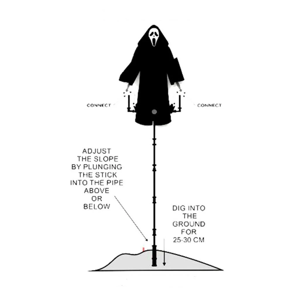 

Scream ScareCrow Creative Garden Ghostface Scarecrow Yard Hanging Scary Scream Halloween Ghostface Scarecrow Decor 200cm