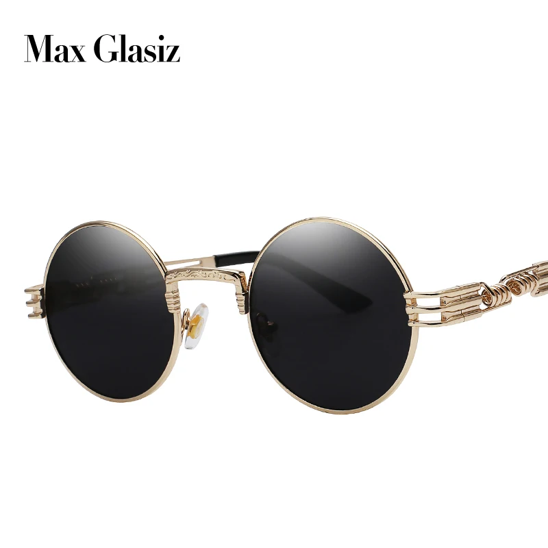 Мужские брендовые винтажные Круглые Солнцезащитные очки новые серебристые