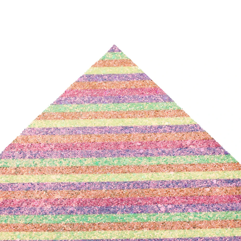 

12.2 x 8.2" Rainbow Printed Glitter Fabric Faux Leather for Bows Handmade Decoration Crafts Materials Bag Shoes Accessories
