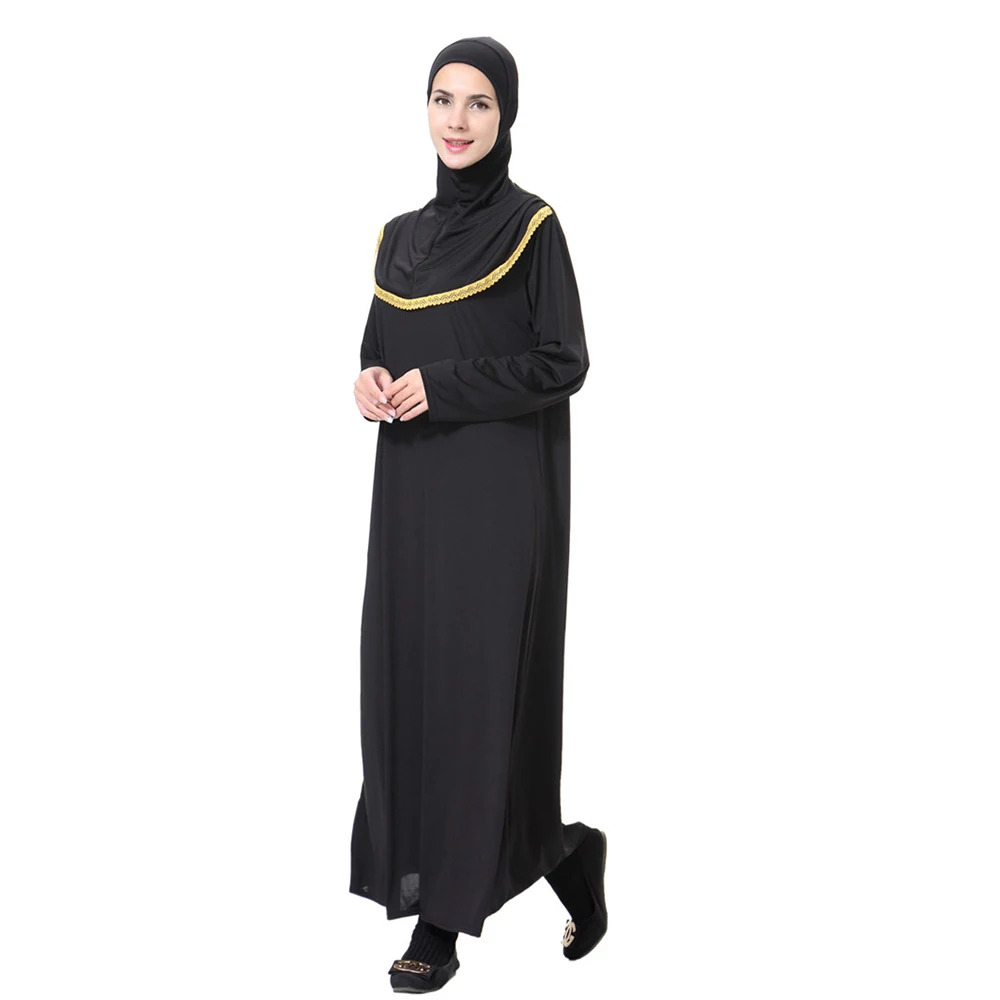 Abaya платье мусульманское женское для девочек с длинным рукавом арабское Макси