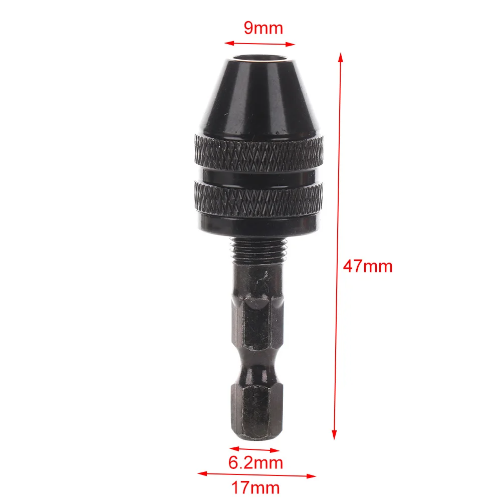 

(6.35 handle (0.3-3.6mm black)) Keyless Drill Chuck 1/4 Inch Hex Shank Quick Change Adapter Converter