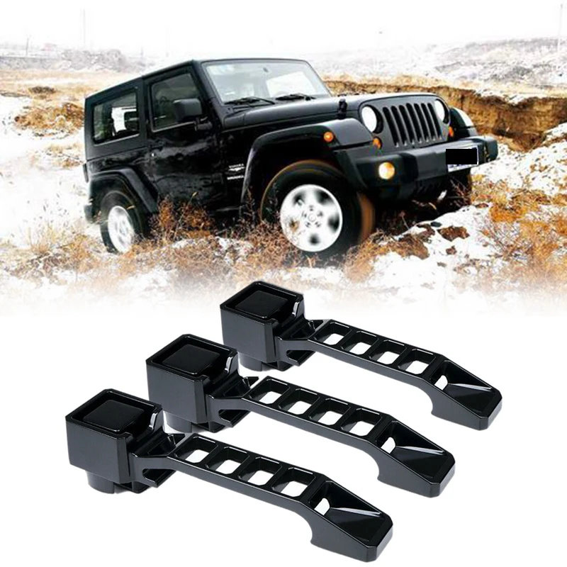 

3pcs Car Black Aluminum Exterior Door Handles Set for Jeep Wrangler JK 2007-2018