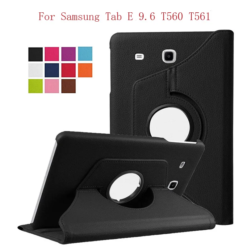 

360 Rotating Smart Case PU Leather Cover For Samsung Galaxy Tab E 9.6" T560 T561 SM-T565 Folding Folio Stand Holder Tablet Case