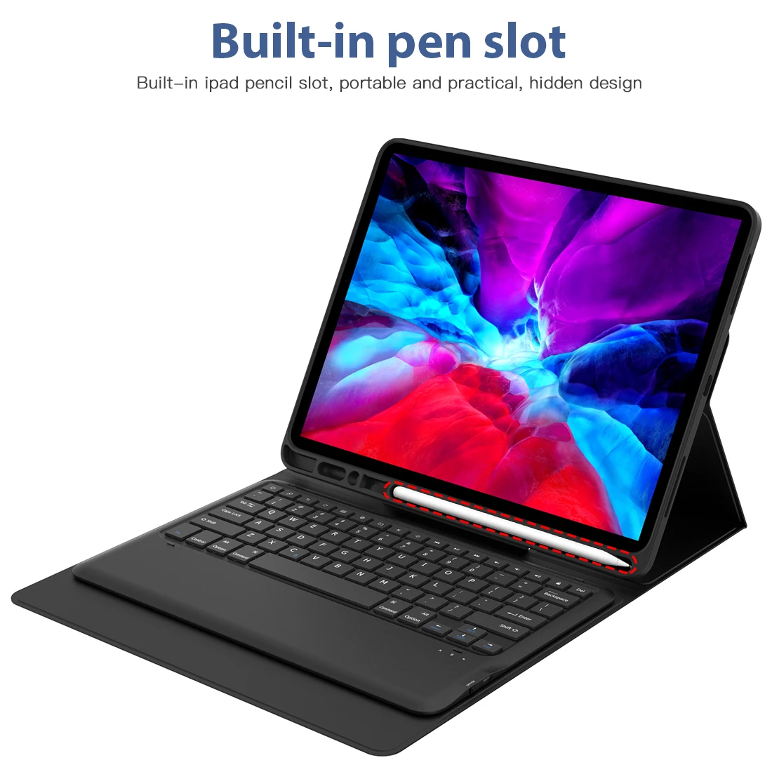 Чехол для iPad Pro 12 9 дюйма 2020 2018 Съемная Беспроводная клавиатура откидная подставка