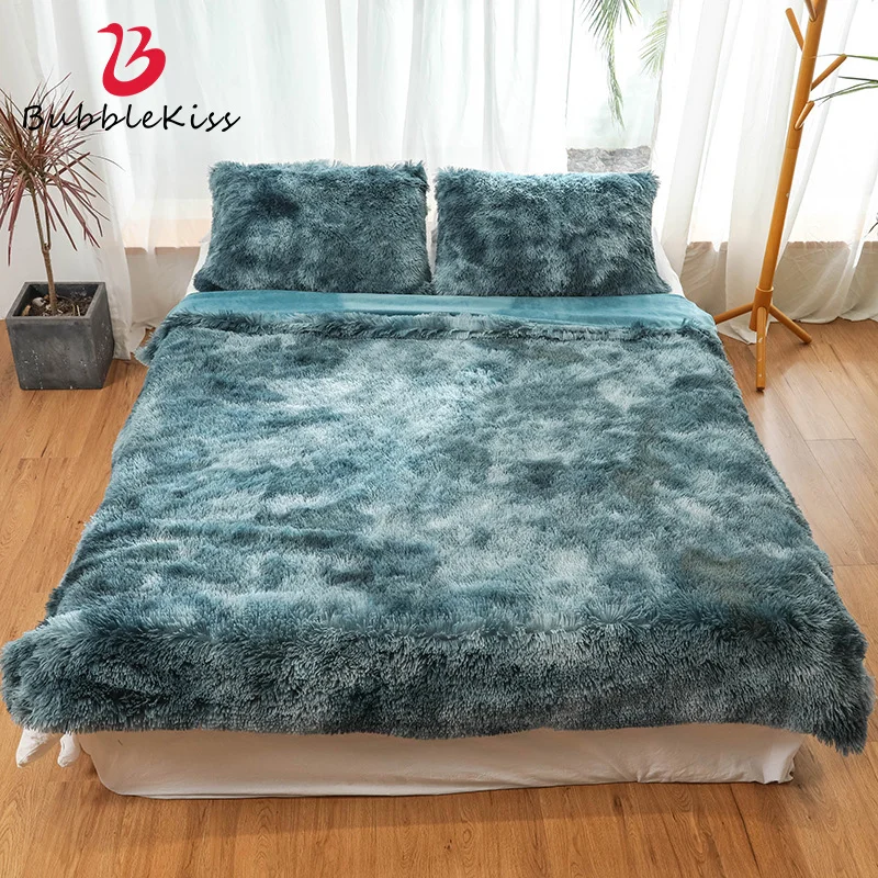 

Bubble Kiss Tie Dye Blanket For Bed Leisure Portable Sofa Siesta Air Conditioning Double Thick Warm Plush Fluffy Throw Blanket