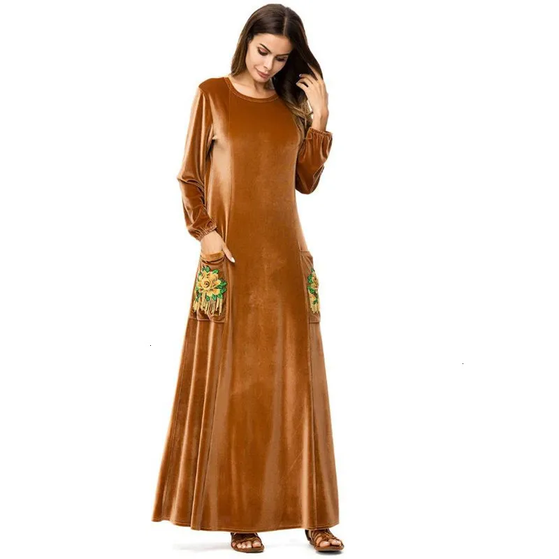 Шикарное Пышное Платье Макси качели abaya Moslim Lange Gewaad Toga Urban кимоно осень зима Ramadan