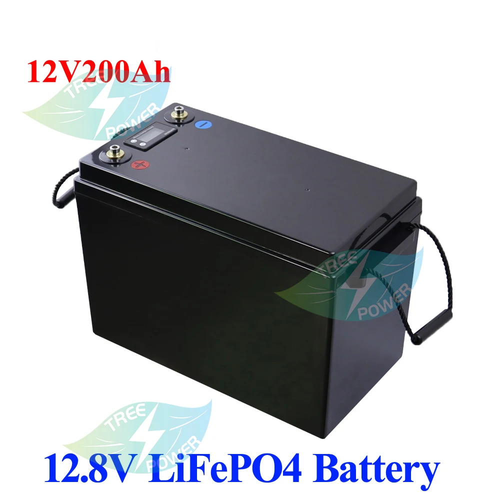 

12V 200Ah LiFePO4 Battery BMS Lithium Power Batteries 3000 Cycles For 12.8V RV Campers Golf Cart Off-Road Off-grid Solar Wind
