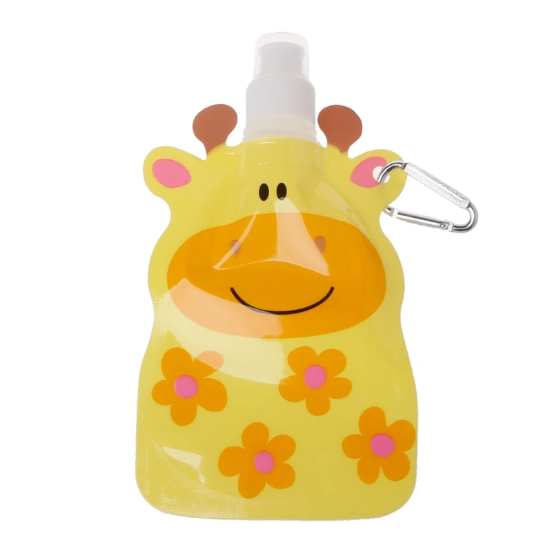 

360ml Eco Friendly Foldable Cartoon Water Bag Travel Drink Bottle Safe for Kids