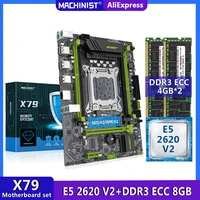 machinist x79 motherboard lga 2011 kit set with xeon e5 2620 v2 cpu processor ddr3 ecc 8g ram four channel sata nvme m 2 v2 82h