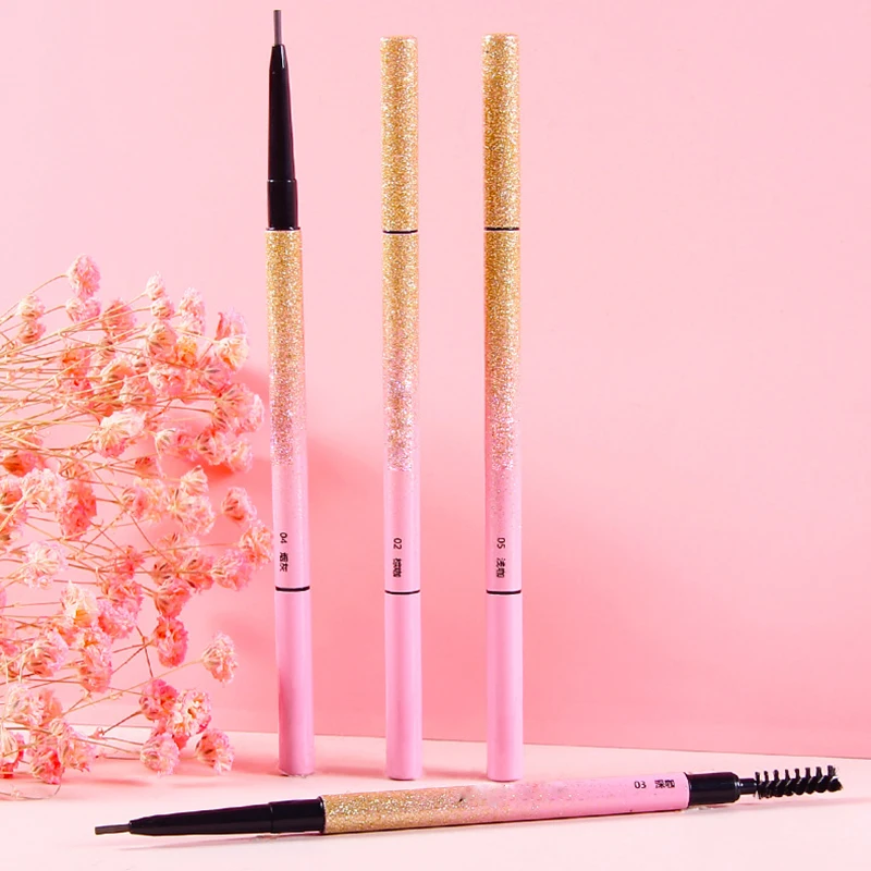 Водостойкий карандаш для бровей с двумя концами и кисточкой ультратонкая форма