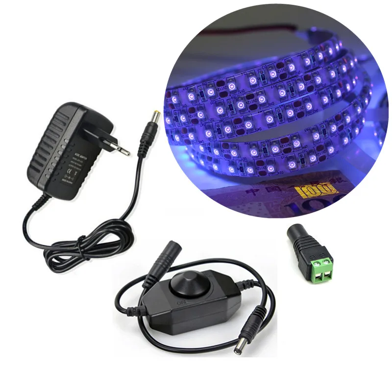 Ультрафиолетовый черный светильник SMD 3528 120 светодиодный s/m УФ полосы лента