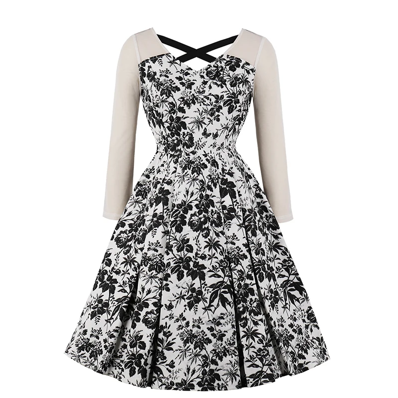 

Dazzle Ages Autumn Women Dresses Sexy Mesh Stitching Vintage Bodycon Long Sleeves Leaky Back High Waist Aesthetic Female Clothes