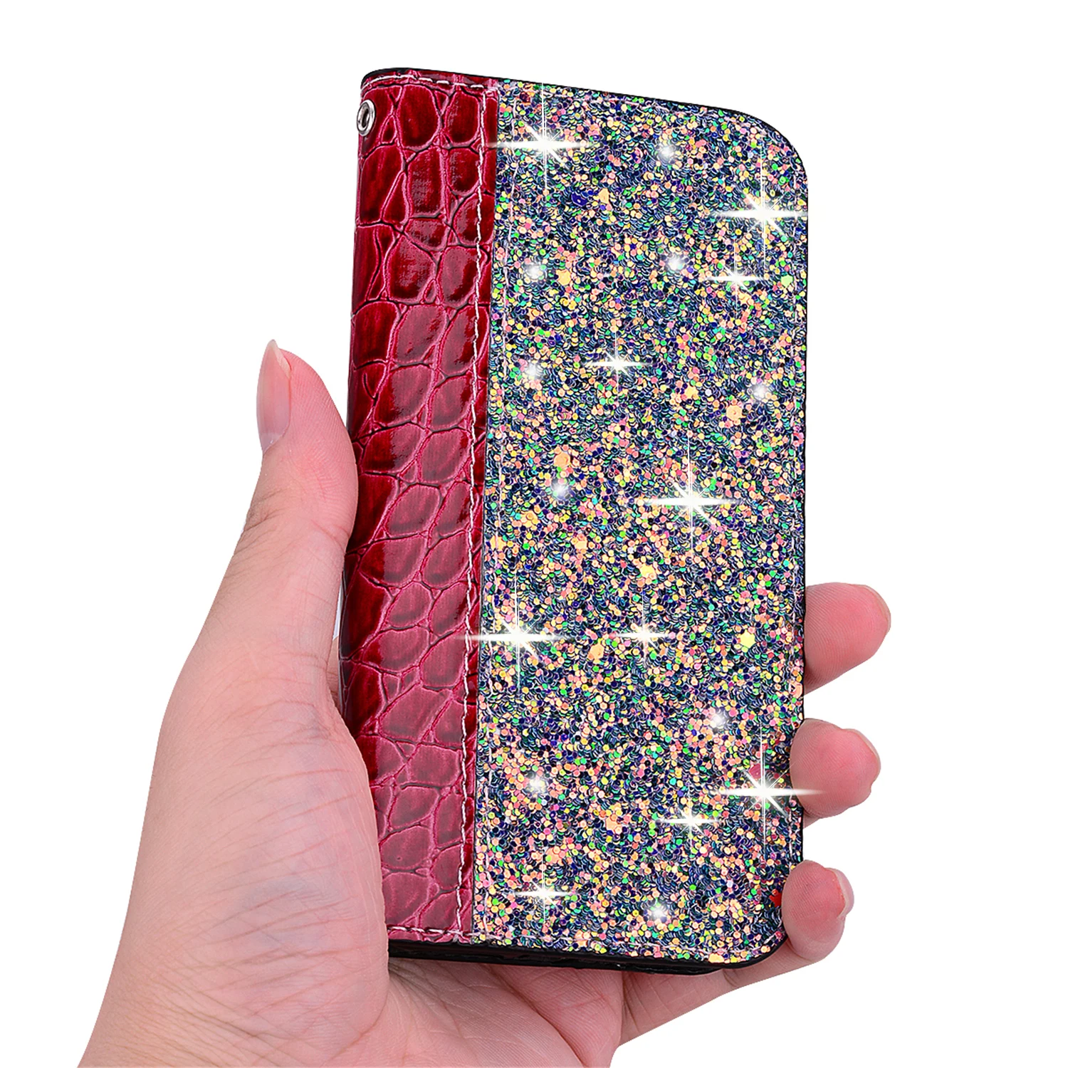 Чехол-книжка для Xiaomi Redmi Note 9 8T 8 7 6 5 Pro 4X Plus A2 A1 A3 Lite 8A 7A 6X 5X с блестками | Мобильные