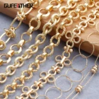 Цепочка GUFEATHER C170 для самостоятельного изготовления ювелирных изделий, ожерелье из меди и металла с никелевым покрытием, 18 К золотом, с проходом от REACH, 1 млот