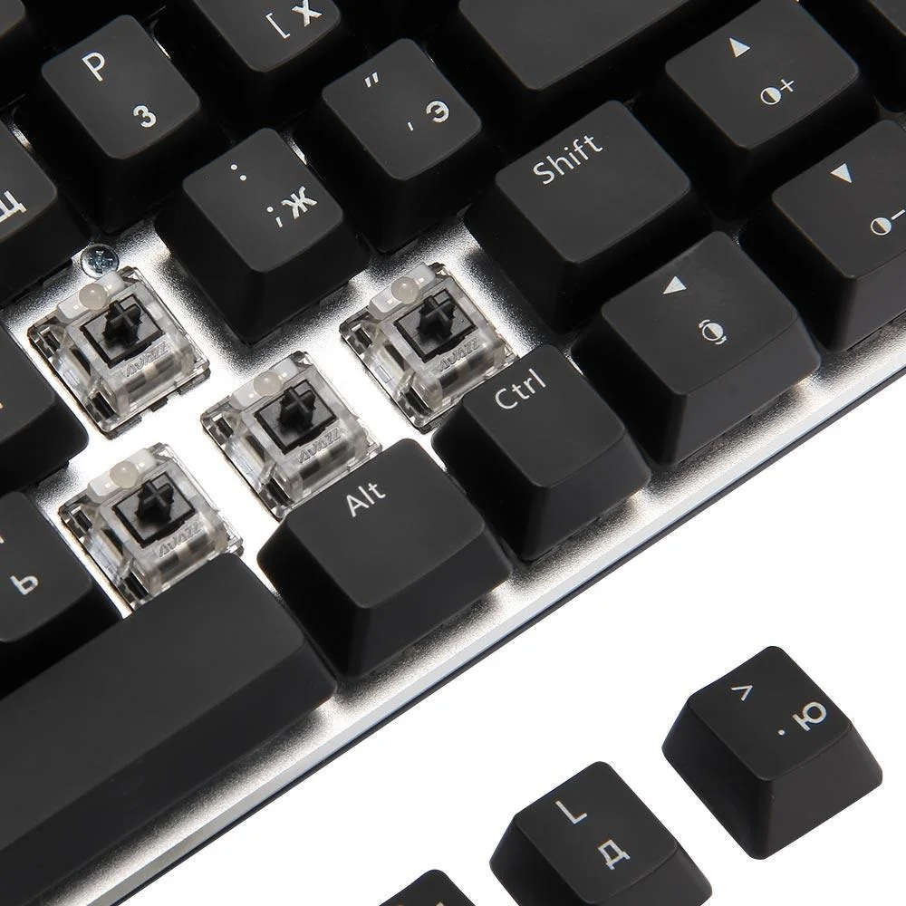AJAZZ AK33(Русский Английский) версия механической клавиатуры русская RGB USB Проводная игровая клавиатура светодиодный красочный 82 клавиши игровая клавиатура