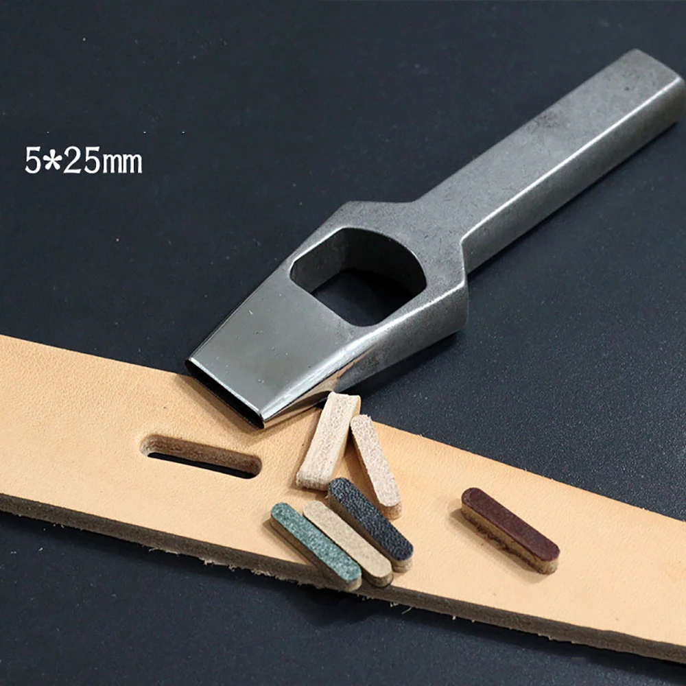 

DC53 Steel DIY Leather Belt Flat Hole Punch Die Manual Leather Belt hole Cutter 5x25MM Y
