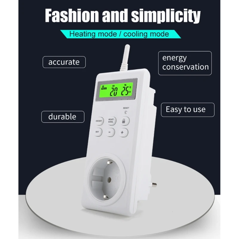 Программируемый Штепсель термостата электрическая регулируемая розетка со