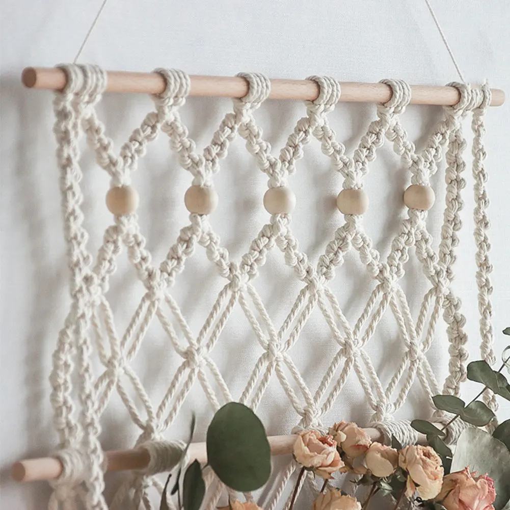 

Macrame Cord Kit Natural Cotton Rope m with Wood Ring Wood Stick for DIY Teether Macrame Kit Wall Hanging Plant Hanger Craft DIY