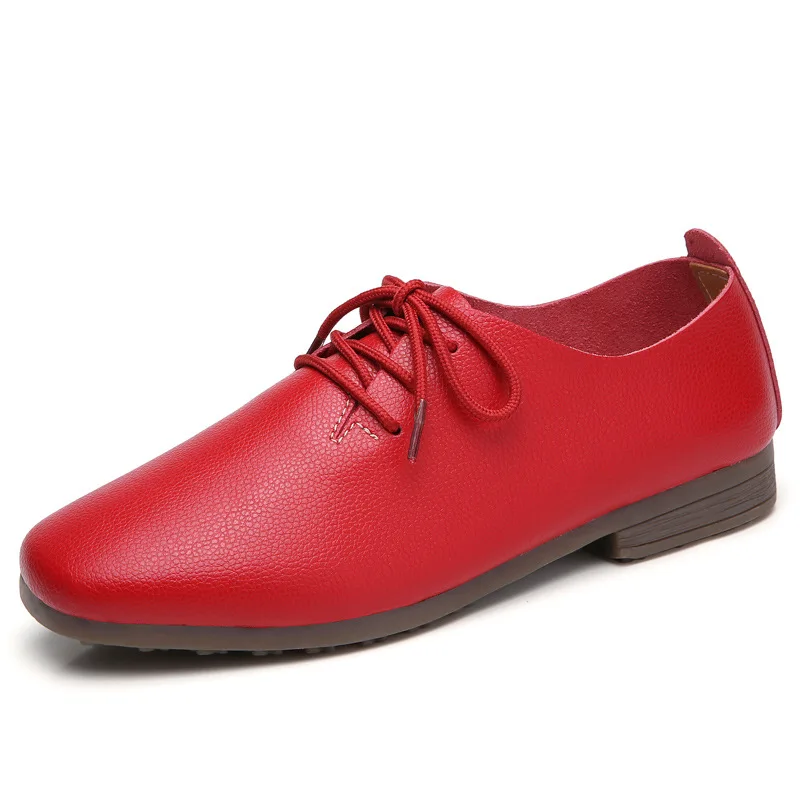 

2021 New Single Layer Shoes Sports Shoes Leather Casual Lace up Wild Autumn and Winter Women's Shoes