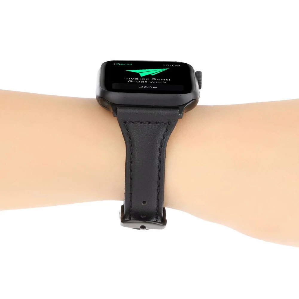 Ремешок кожаный для Apple Watch Band сменный Браслет наручных часов iwatch 44 мм 40 4/3/2/1
