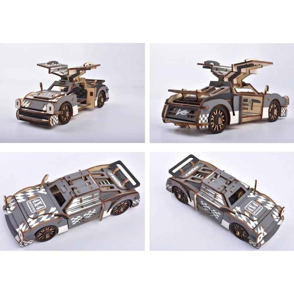 Набор для сборки DIY 3D деревянные игрушки супер машинка Модель дорожного