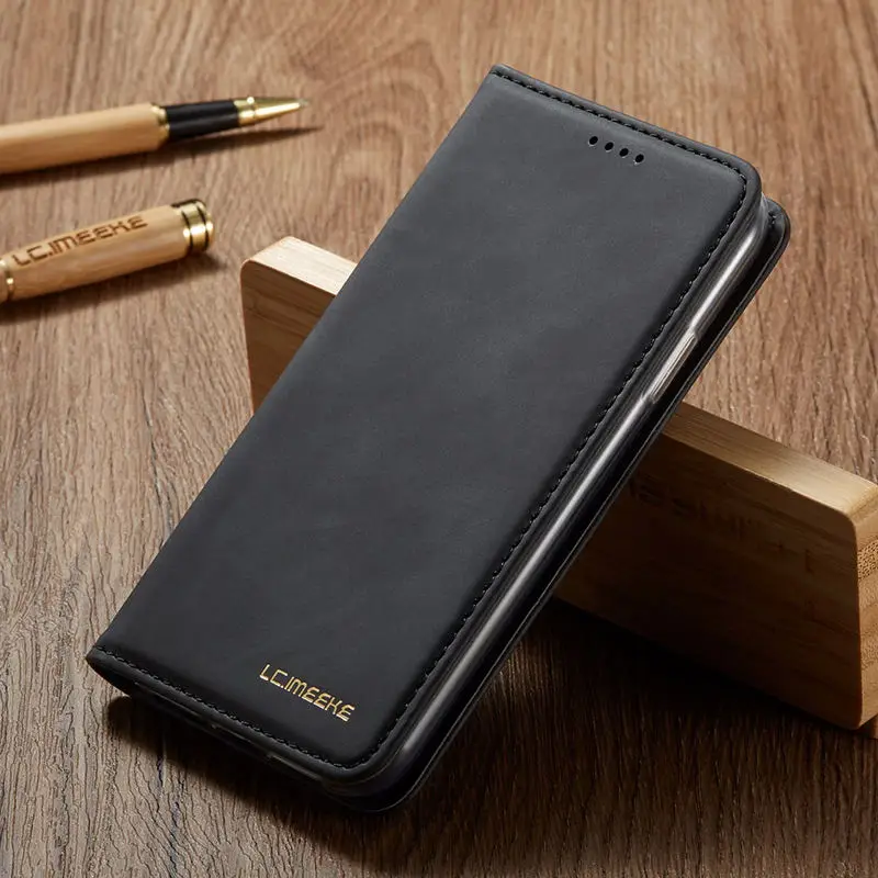 black Чехол для samsung galaxy S10, откидной Чехол-Кошелек, Чехол для samsung galaxy S10E, чехол для samsung galaxy S10 Plus, роскошный кожаный чехол, сумка - Цвет: black