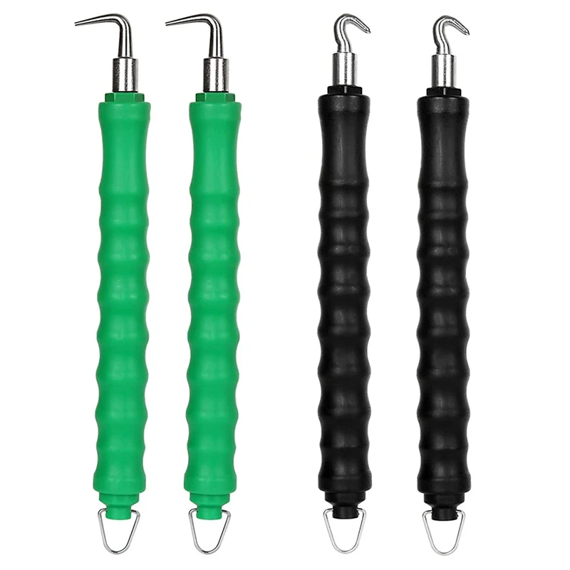 

4 PCS Semi-Automatic Rebar Tie Tool Hand Pulling Rebar Wire Tying Tool for Construction Site Steel Lashing Black/Green