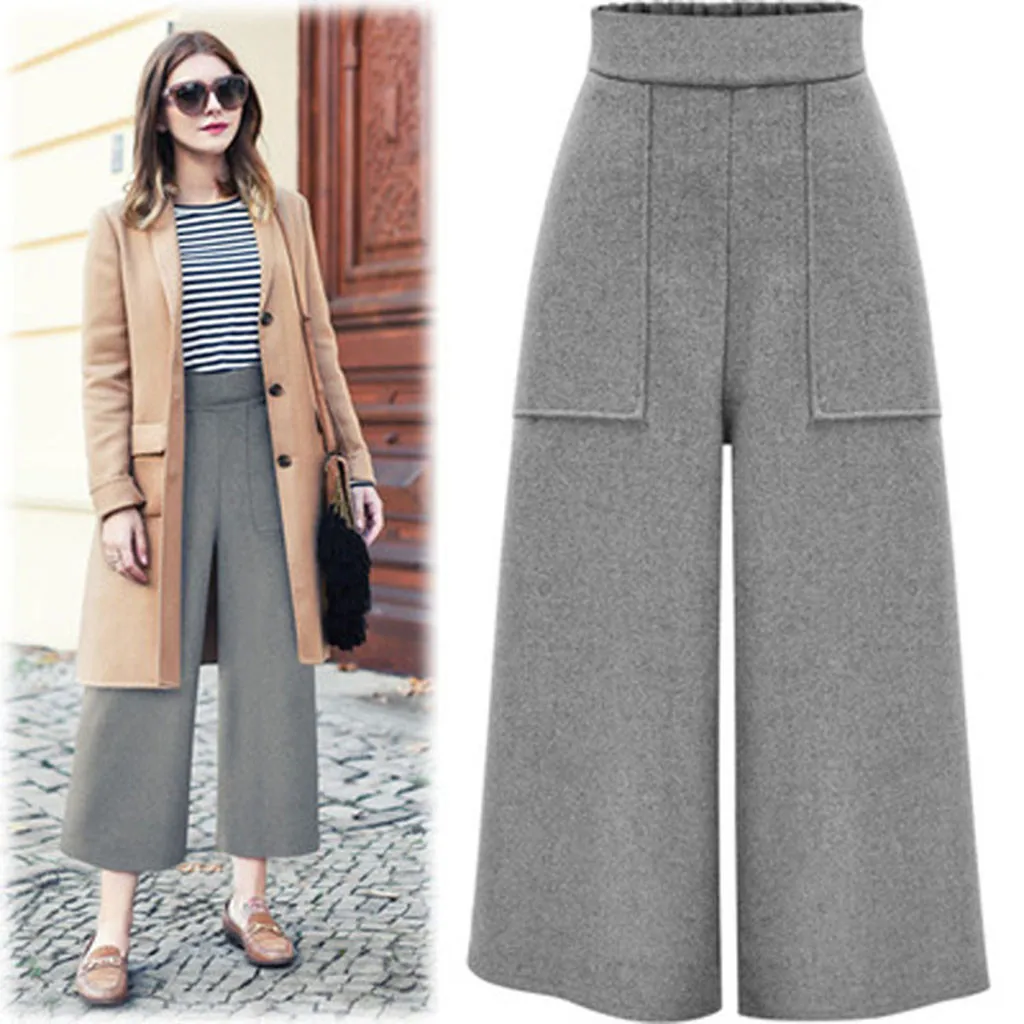 Летние женские широкие брюки повседневные свободные пляжные с высокой