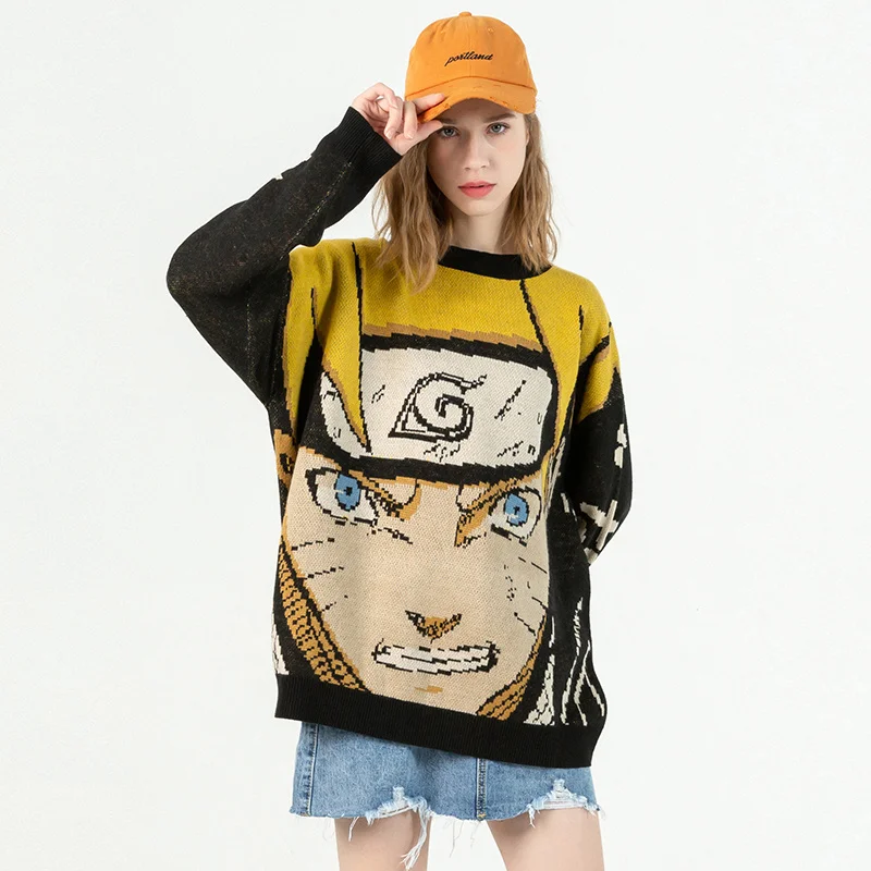 

Женский свитер в стиле Харадзюку, пуловер с узором в стиле K-POP, вязаный зимний теплый свитер для женщин и мужчин, женский джемпер оверсайз, 2020
