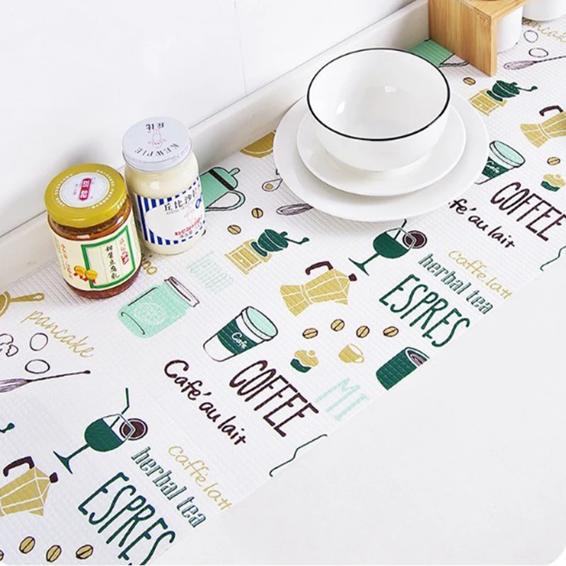 Kitchen Shelf Liners Cabinet Mat Table Drawer Moisture-Proof Waterproof Dust Anti-slip Pad scrapbooking Paper | Дом и сад