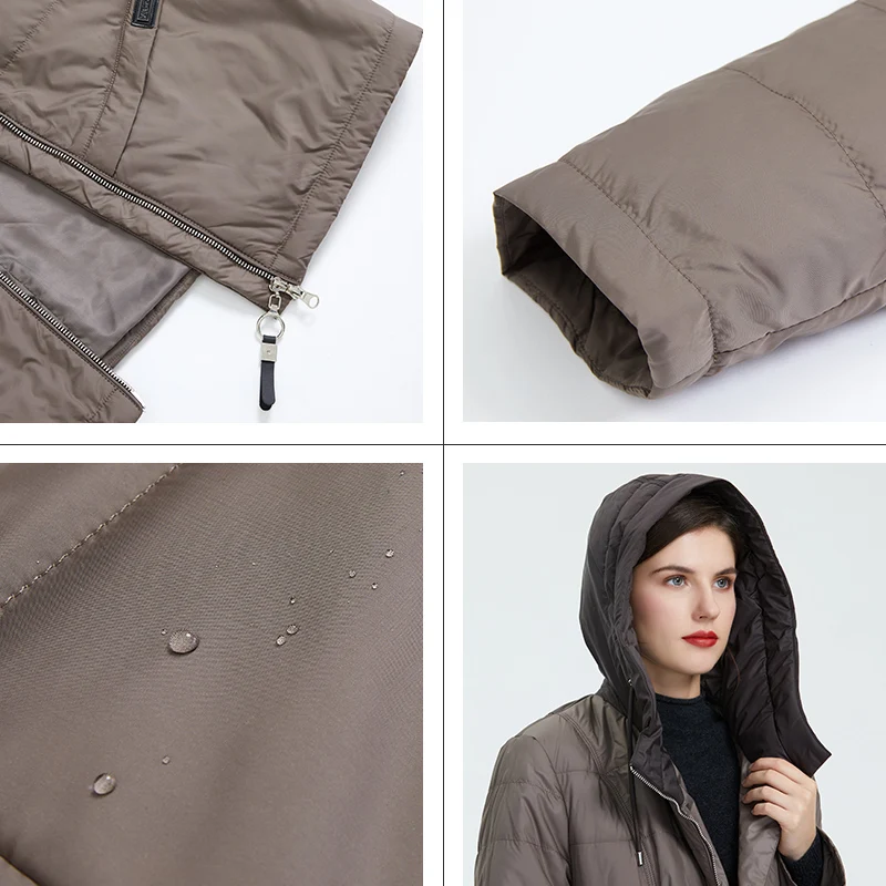 Астрид 2018 Новый женский красный плащ мода длинный Тренч с капюшоном Плюс Размер