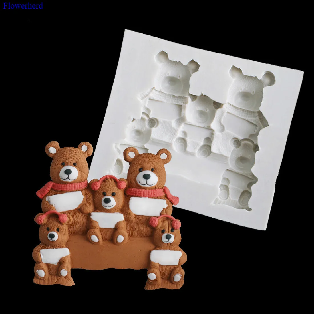 

С рисунком в виде медведя из мультфильма семьи форма для шоколадного фондана форма для выпечки тортов силиконовая форма для выпечки Посуда ...