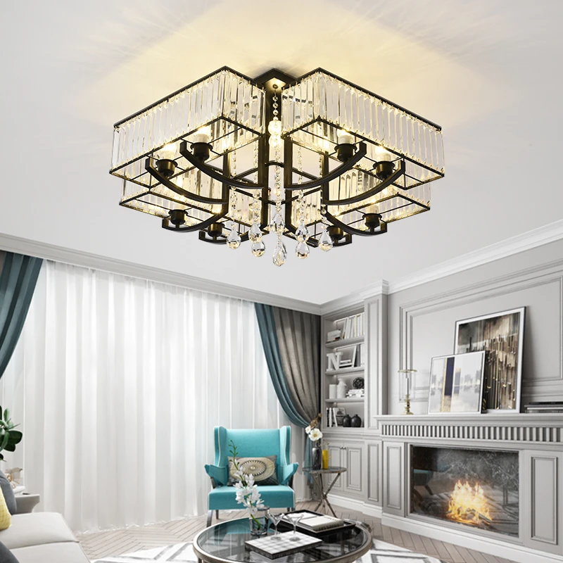 

Современные светодиодные потолочные лампы с украшением в виде кристаллов светодиодный потолочный светильник для гостиной Спальня обеденн...