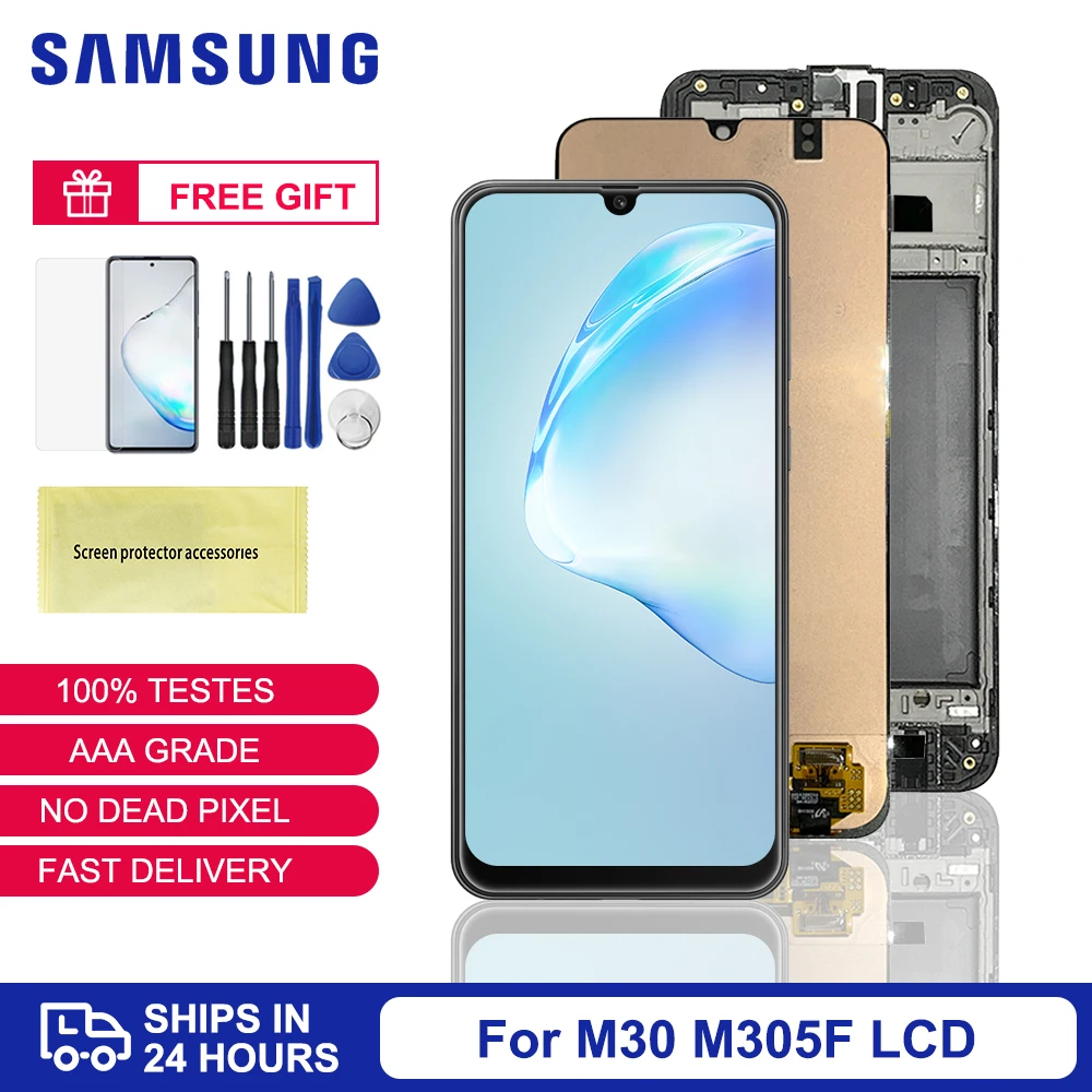 

6.4'' M30 LCD Original For Samsung Galaxy M30 LCD Display Touch Screen Assembly For Samsung M30 M305 Display Screen Repair Parts
