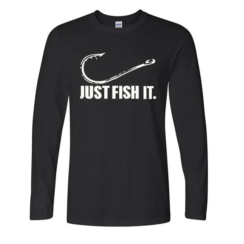 

2019 New Love Fishing TShirt Fashion Men Fish It Funny Fishing Angler Hook Bait&Tackle Preshrunk Cotton Long Sleeve T shirt