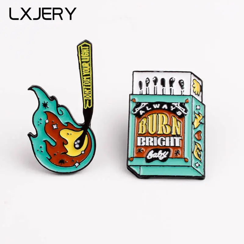4 вида мультяшных спичек эмалевый значок на рюкзак брошь в стиле панк булавки для