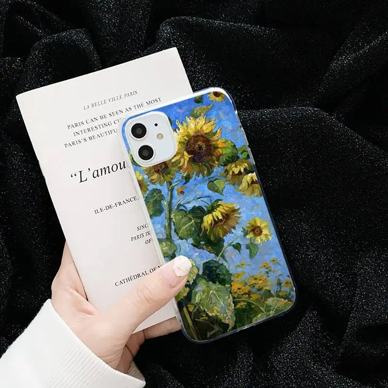 

Van Gogh Oil Painting Retro Art Phone Case Transparent soft For iphone 5 5s 5c se 6 6s 7 8 11 12 plus mini x xs xr pro max