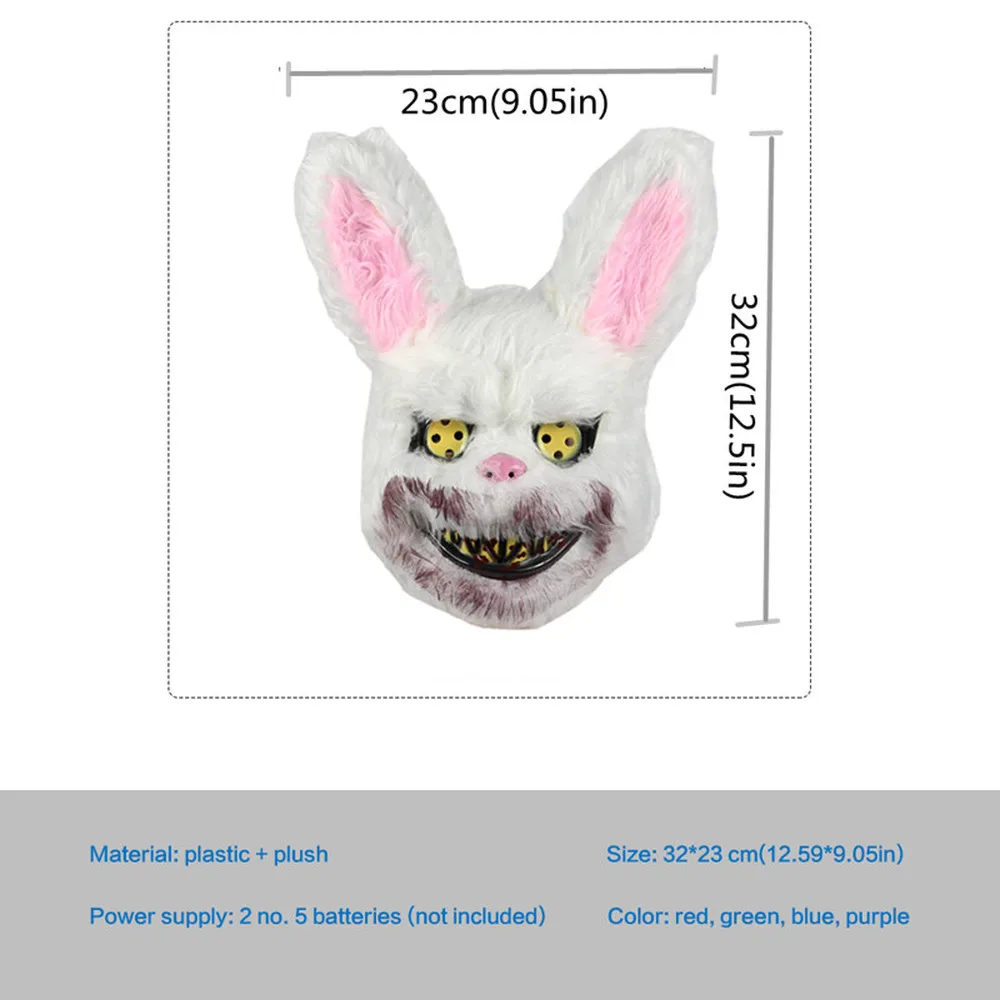 

Bloody Devil rabbit mask masquerade ball scary Mask Halloween Cosplay party props Scary Carnival stuffed mask toy costume
