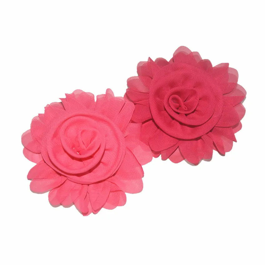 

50pcs/lot 9cm Rose Chiffon Flower Headwear Headbands Decoration Apparel Wedding Hair Accessories wholesale