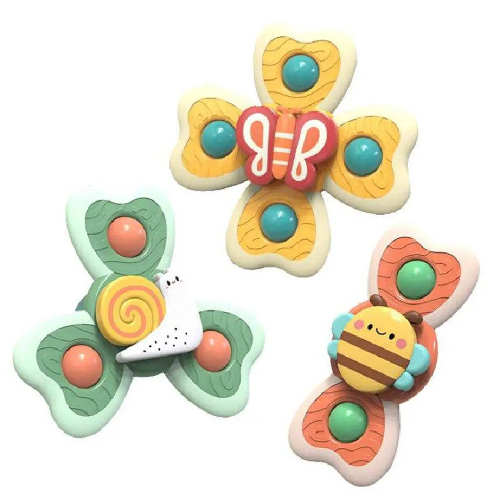 

3PCS/set Baby Bath Spinning Toy Animal Spinner Toys With Suction Cups Windmill Spinner Baby Stress Decompresssion Toys