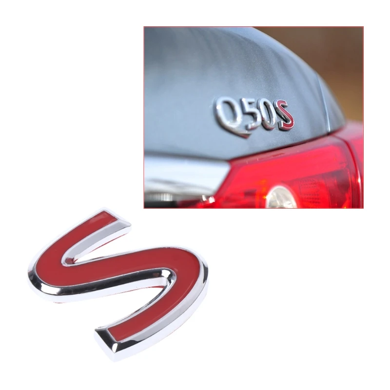 

Red S Metal Emblem Badge Sticker for Infiniti Q50 Q50L Q30 Q70 A0NE