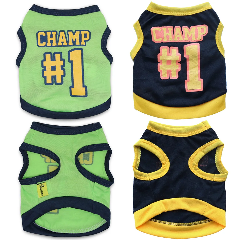 

Summer Dog Clothes Breathable Sports Style No. 1 Jersey T-shirt New Style Vitality Puppy Short-sleeved Shirt Fashion Pet Vest