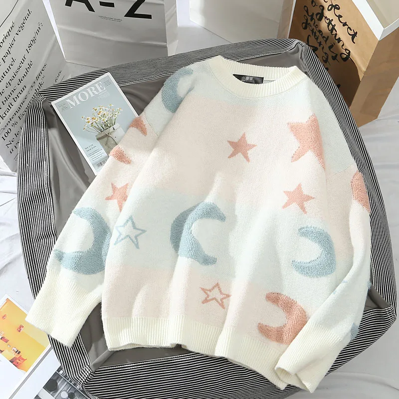 Женский трикотажный свитер с вышивкой длинным рукавом | Женская одежда