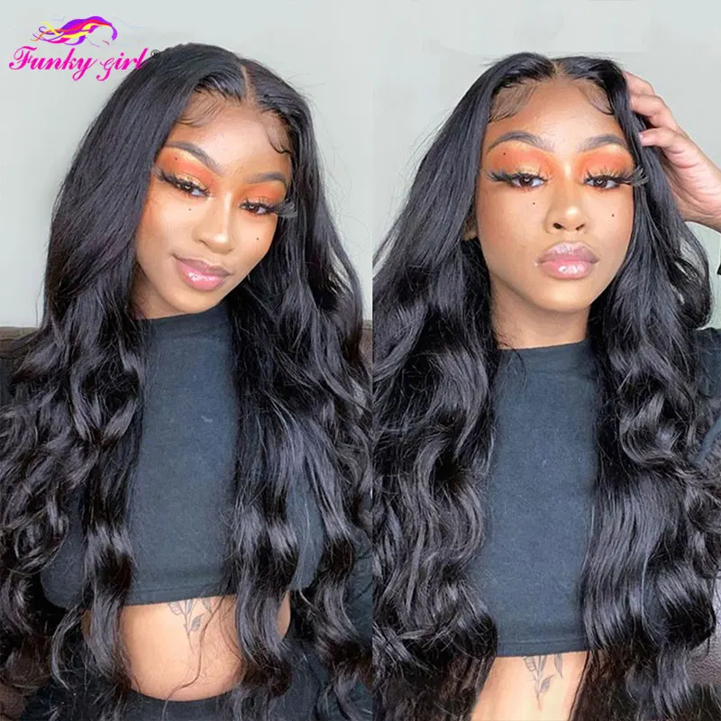 

30INCH Transparent 13x4 Lace Front Human Hair Wigs Pre Plucked Remy Lace T Part Wig Brazilian Body Wave 4X4 Lace Closure Wigs