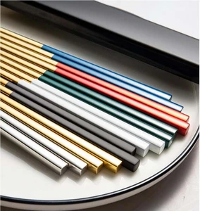 Stainless Steel Chinese Style Chopsticks Set Type Tableware China Stylish with Box