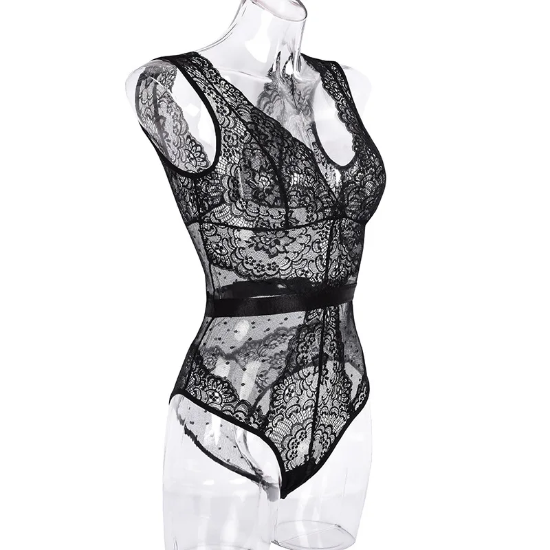 Женское Кружевное боди в горошек Летний комбинезон с цветочной вышивкой и