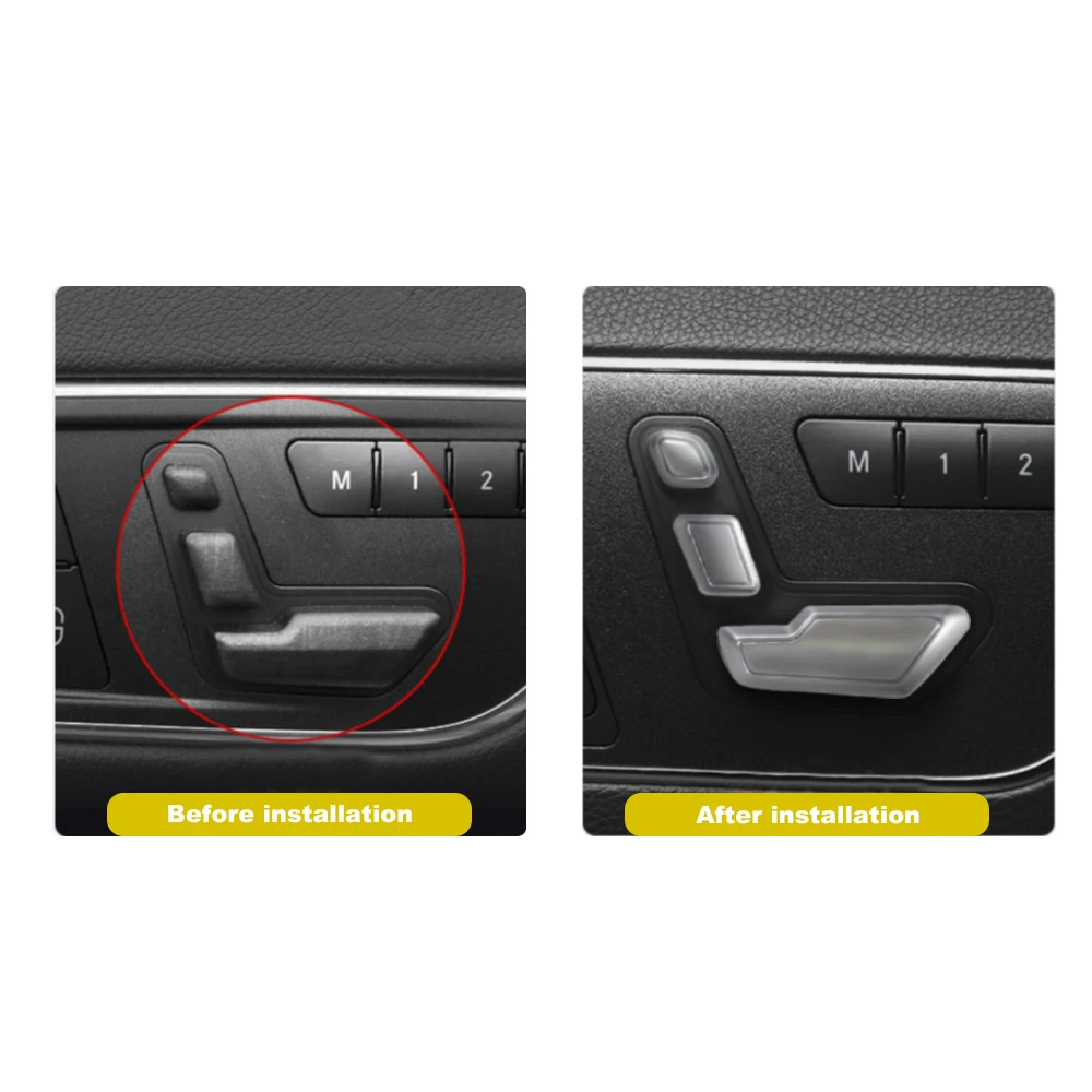 6 шт. Автомобильная регулировка сиденья кнопки обрамление с хромированной