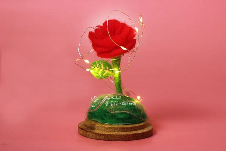 

Easyhandmade Little Prince's Rose Wool Felt DIY Package Rose Floral Non-Finished DIY Wool Felting Package