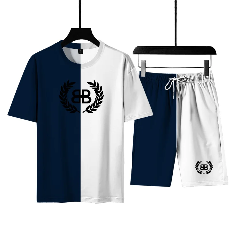 

Men's sportswear suits fashion casual sportswear men's and women's short-sleeved sportswear 2-piece summer 2021